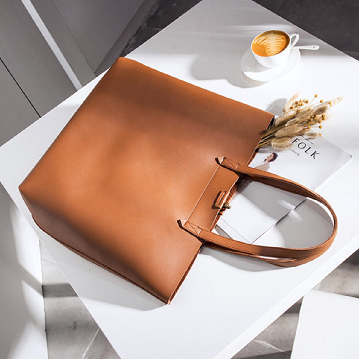 Oversized Tote Bag - Burnt Orange - worthtryit.com