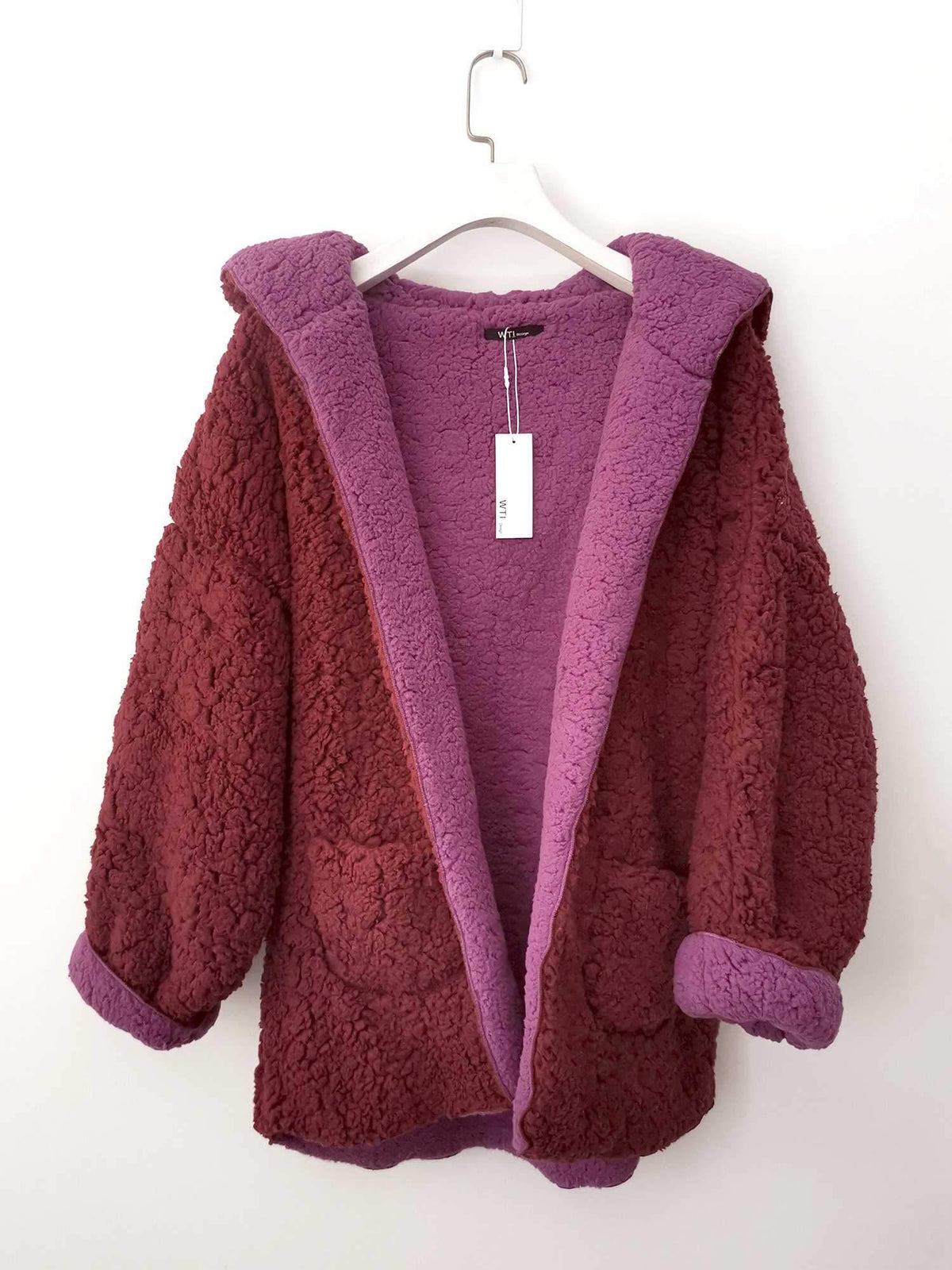 Reversible Faux fur Hoodie Coat Fuzzy Jacket - worthtryit.com