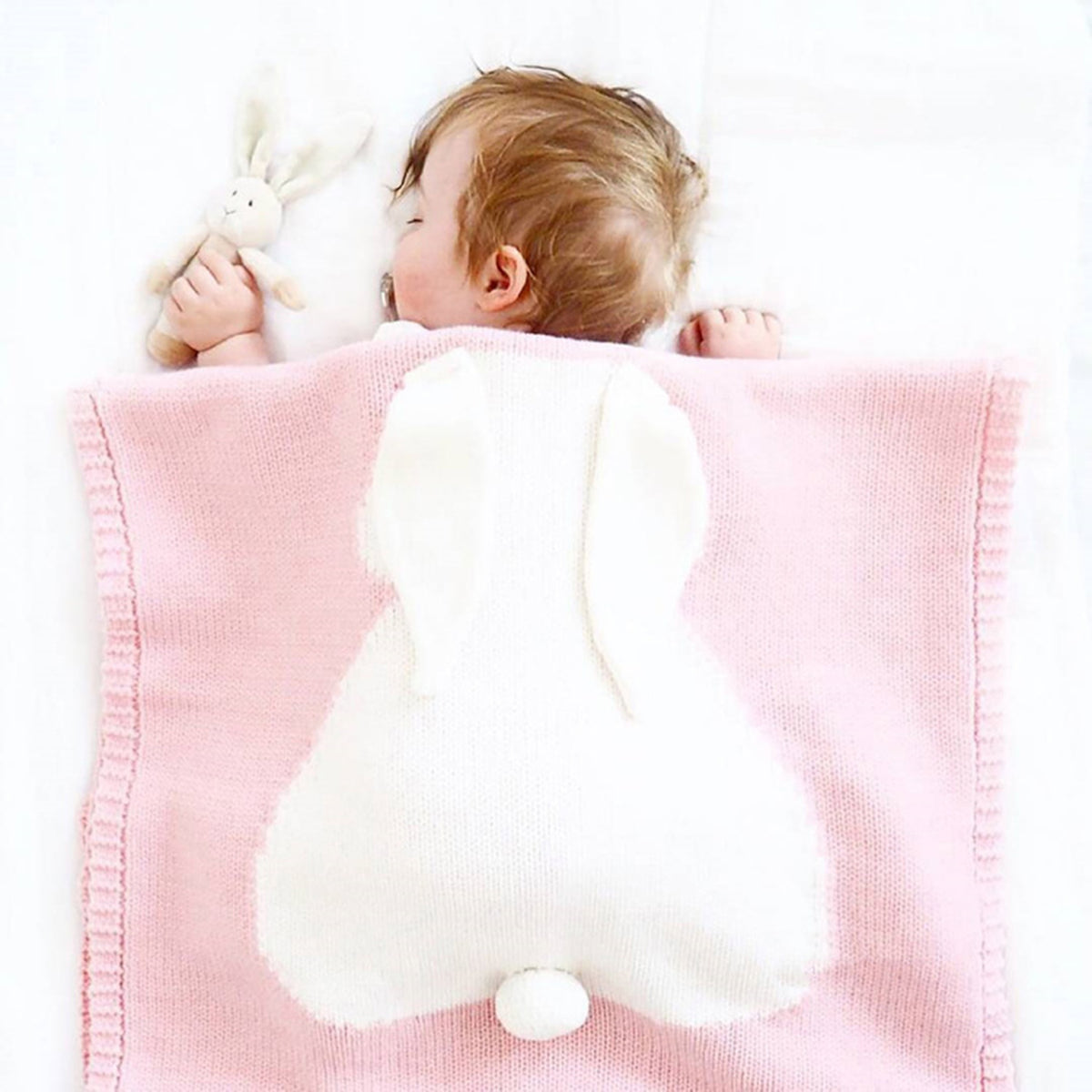 Cute Knitted Bunny Ear Kid Blanket 42" (L) - worthtryit.com