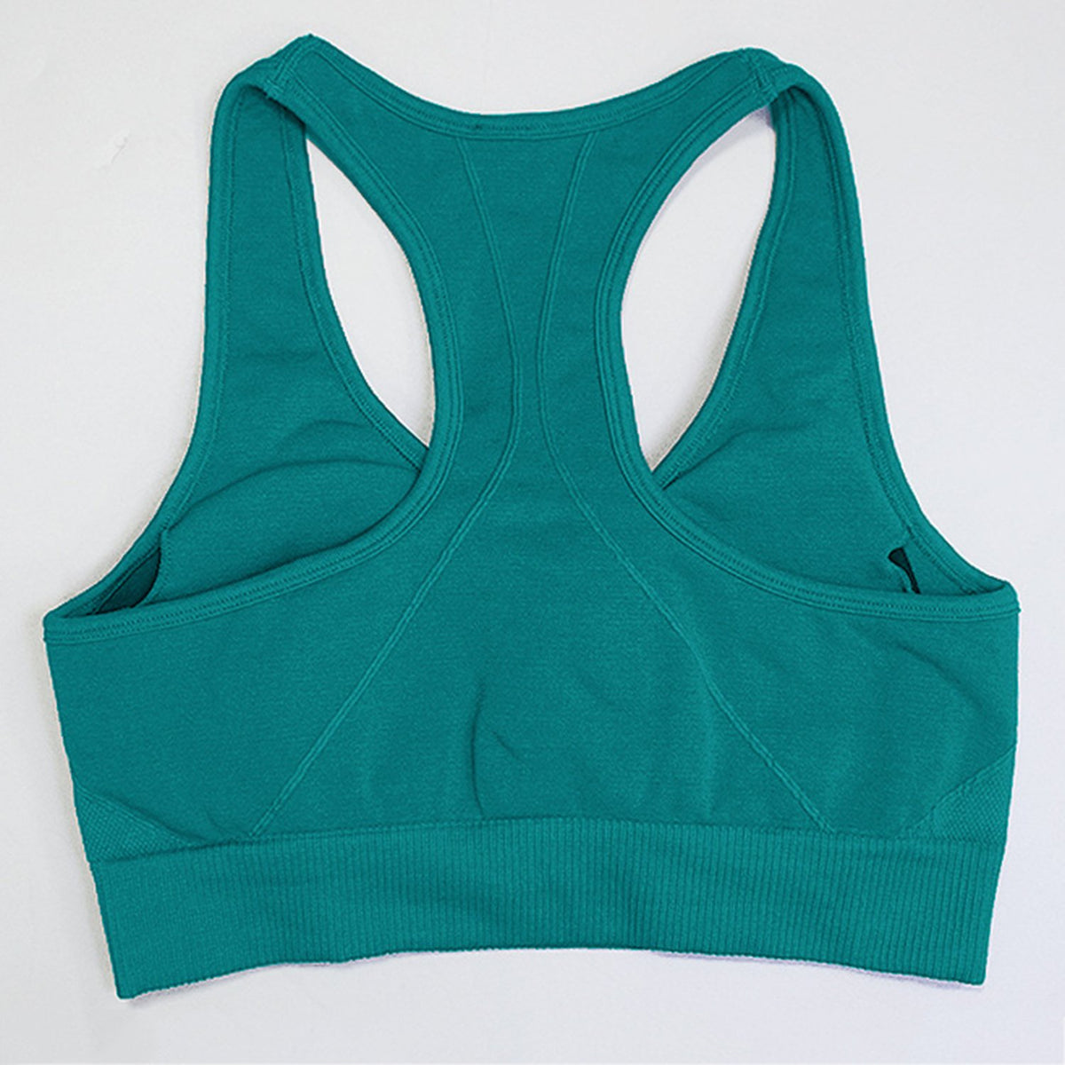 Solid Color Seamless Racerback 2 Piece Yoga Sports Fitness Suit - worthtryit.com