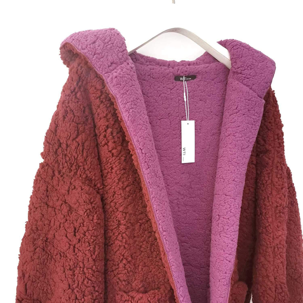 Reversible Faux fur Hoodie Coat Fuzzy Jacket - worthtryit.com
