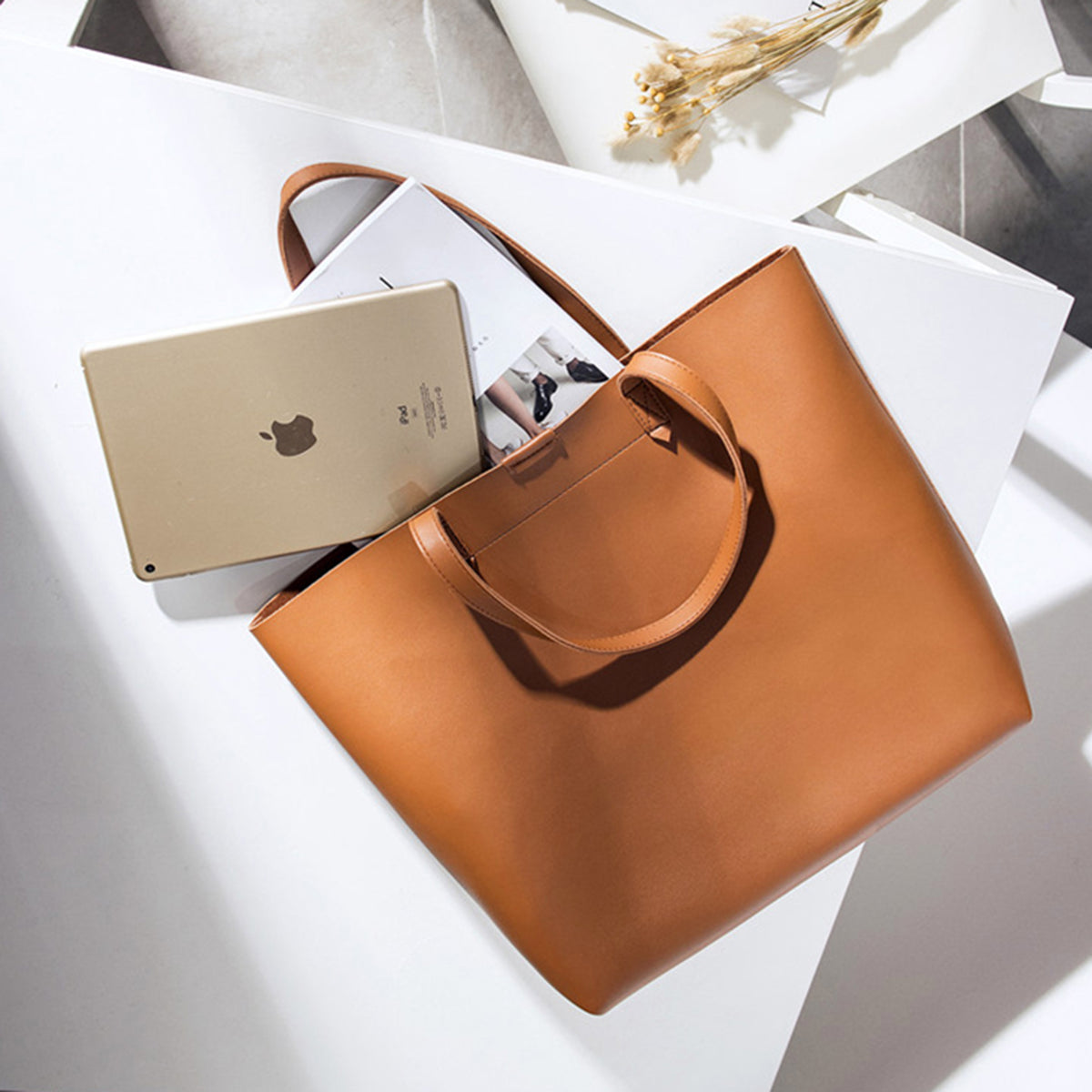Oversized Tote Bag - Burnt Orange - worthtryit.com