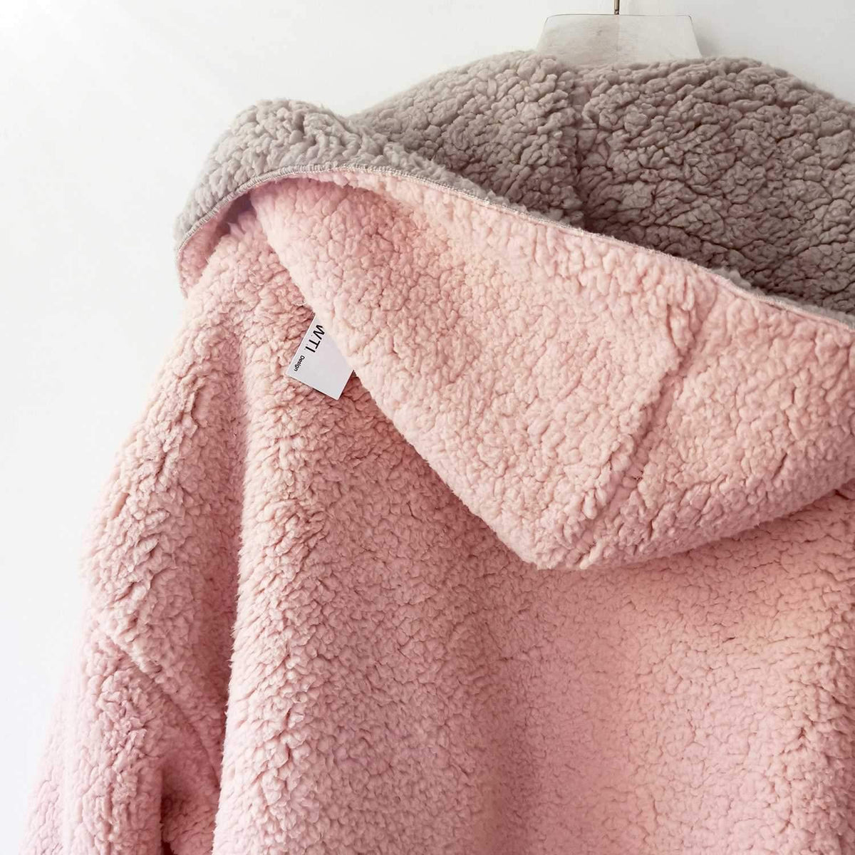 Reversible Faux fur Hoodie Coat Fuzzy Jacket - worthtryit.com