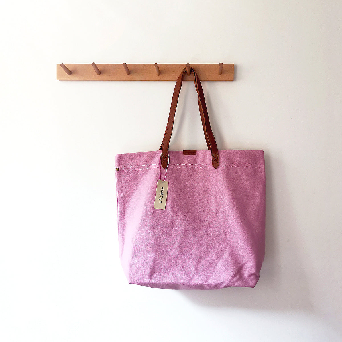 Canvas Bag with Leather Handles Transport Oversized Tote Bags