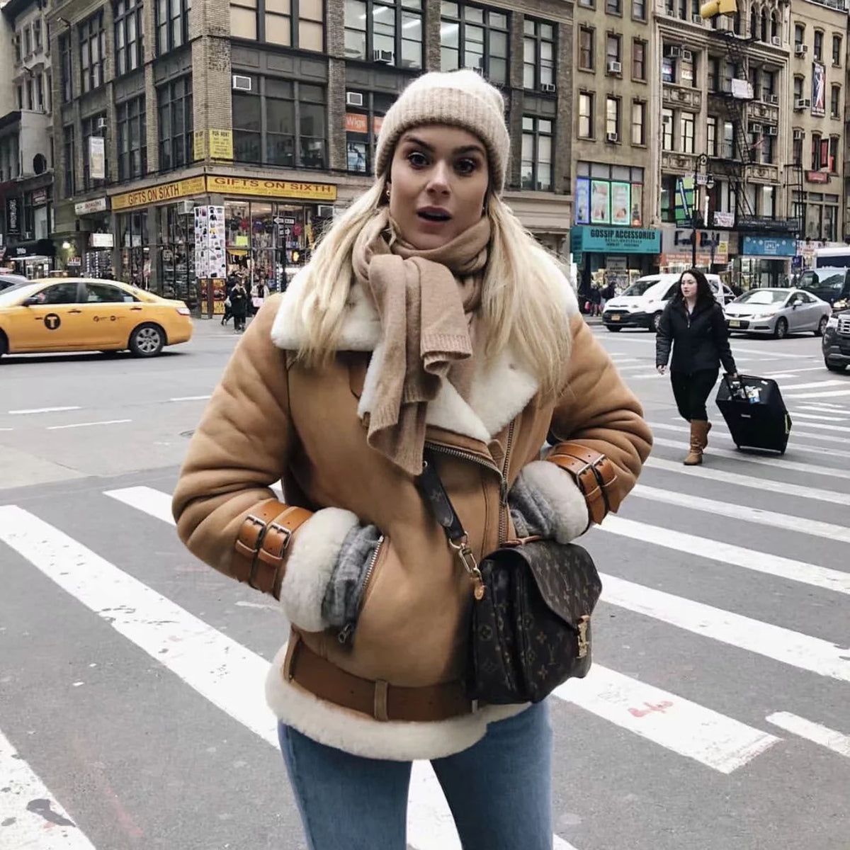 Oversized Faux Fur Moto Bike Jacket - worthtryit.com