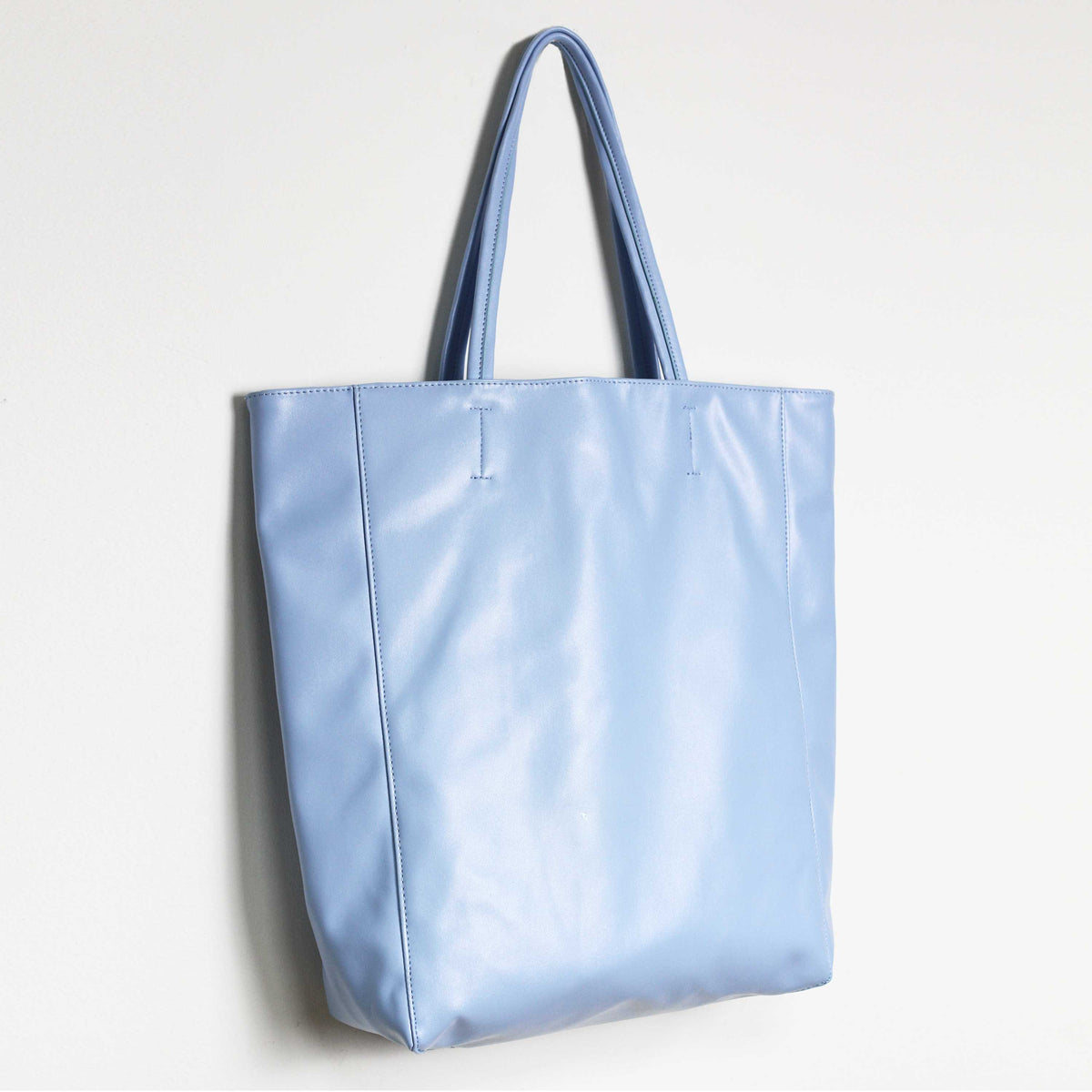 Oversized Eco Vegan Leather Lambskin Tote Bag 16.7" With Little Purse Inside - worthtryit.com