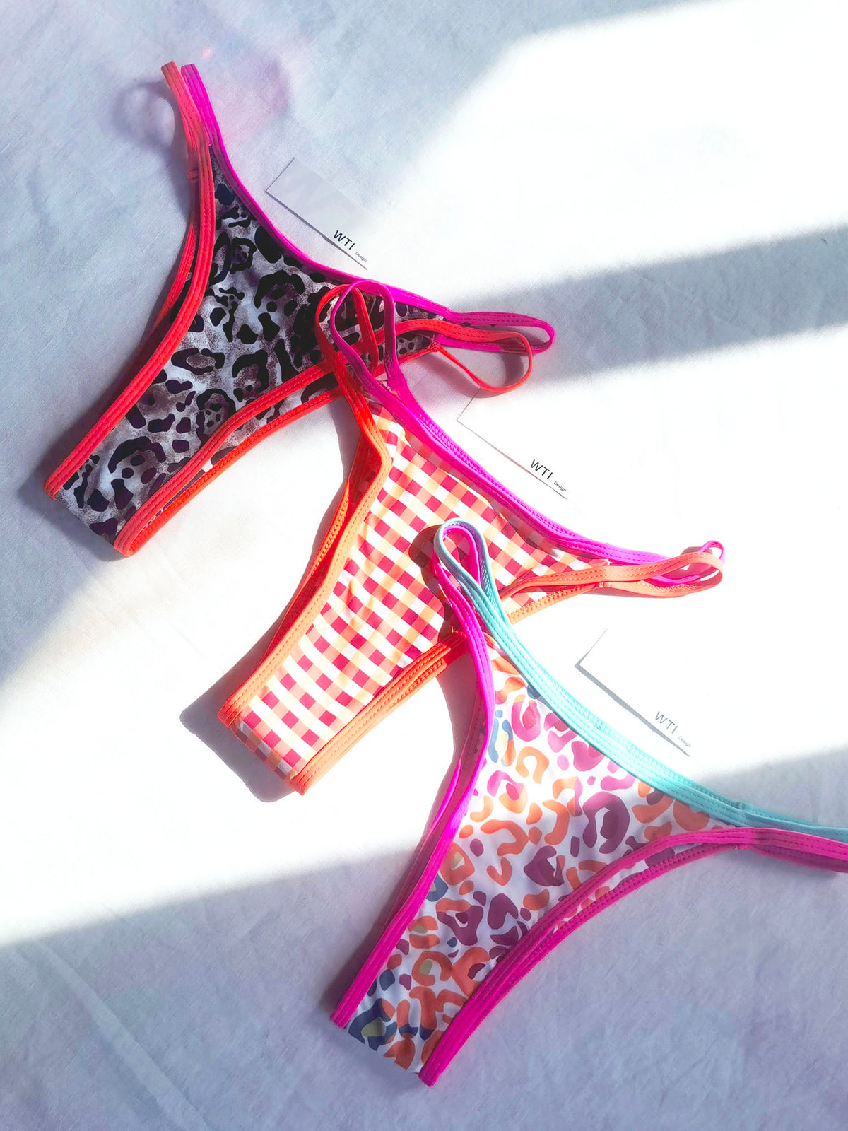 Boho Style Blocked Triangle Bikini Swimsuit