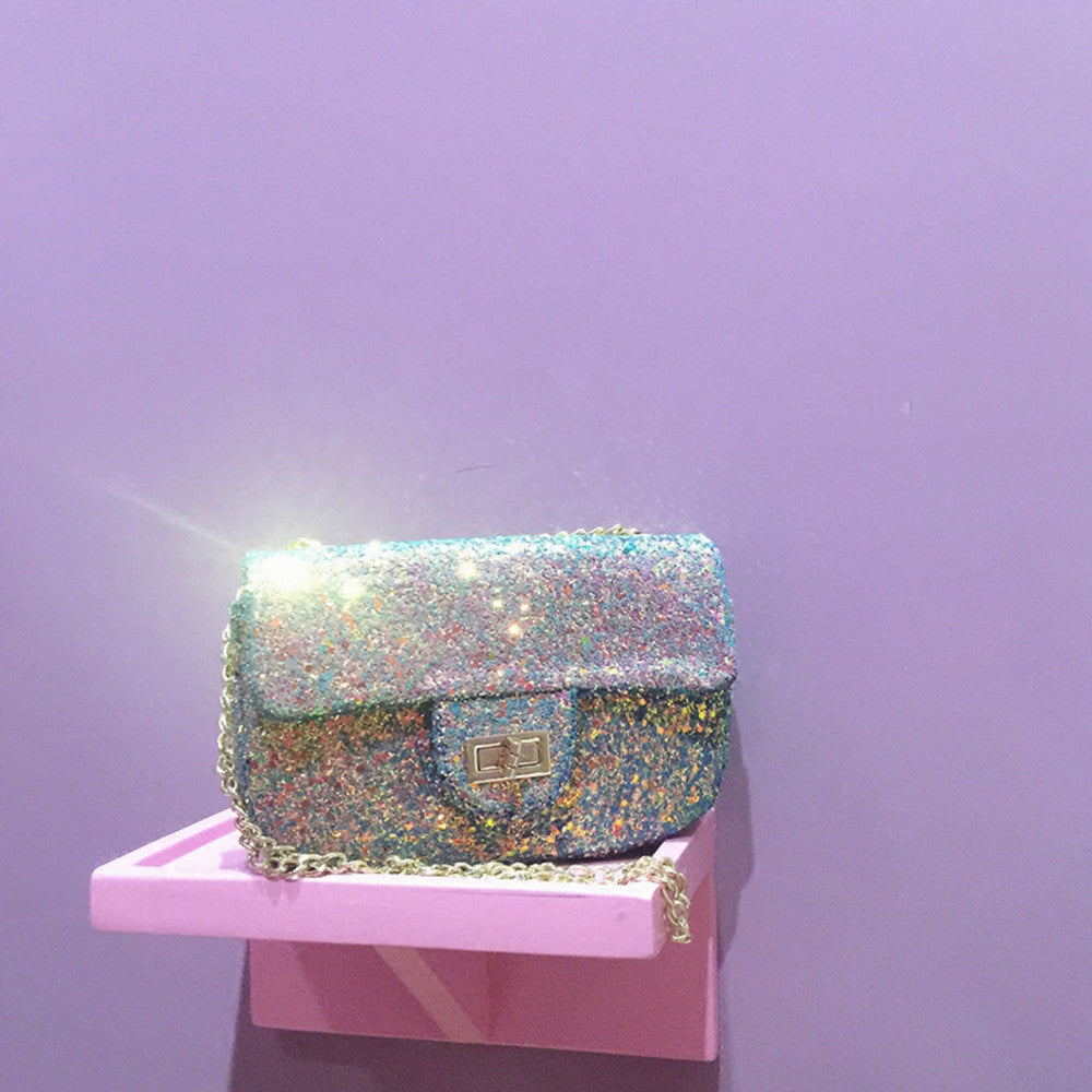 Reversible Sequined Chain Bag - worthtryit.com