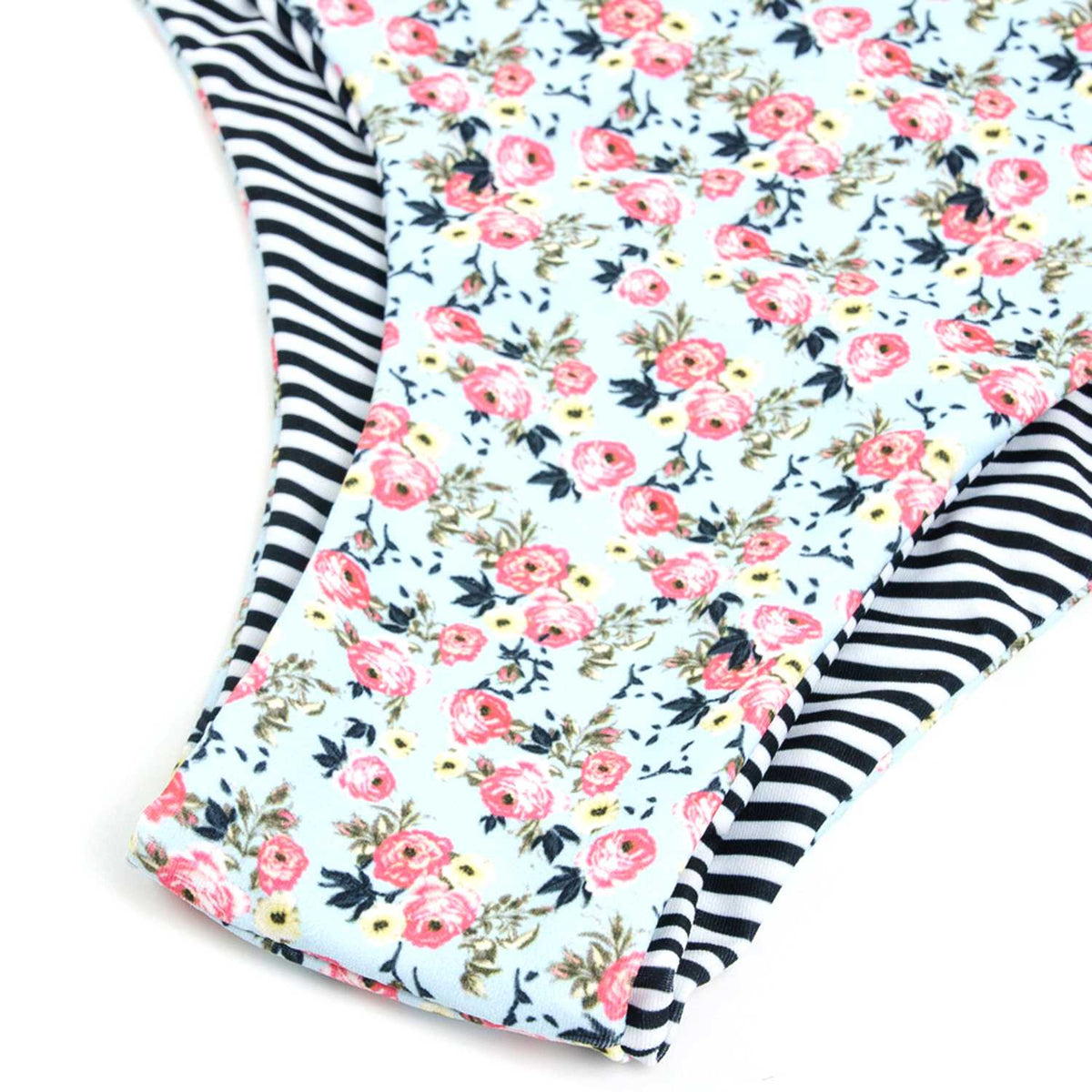 Reversible Floral Print & Stripes Lace Up Back L Space Swimwear - worthtryit.com