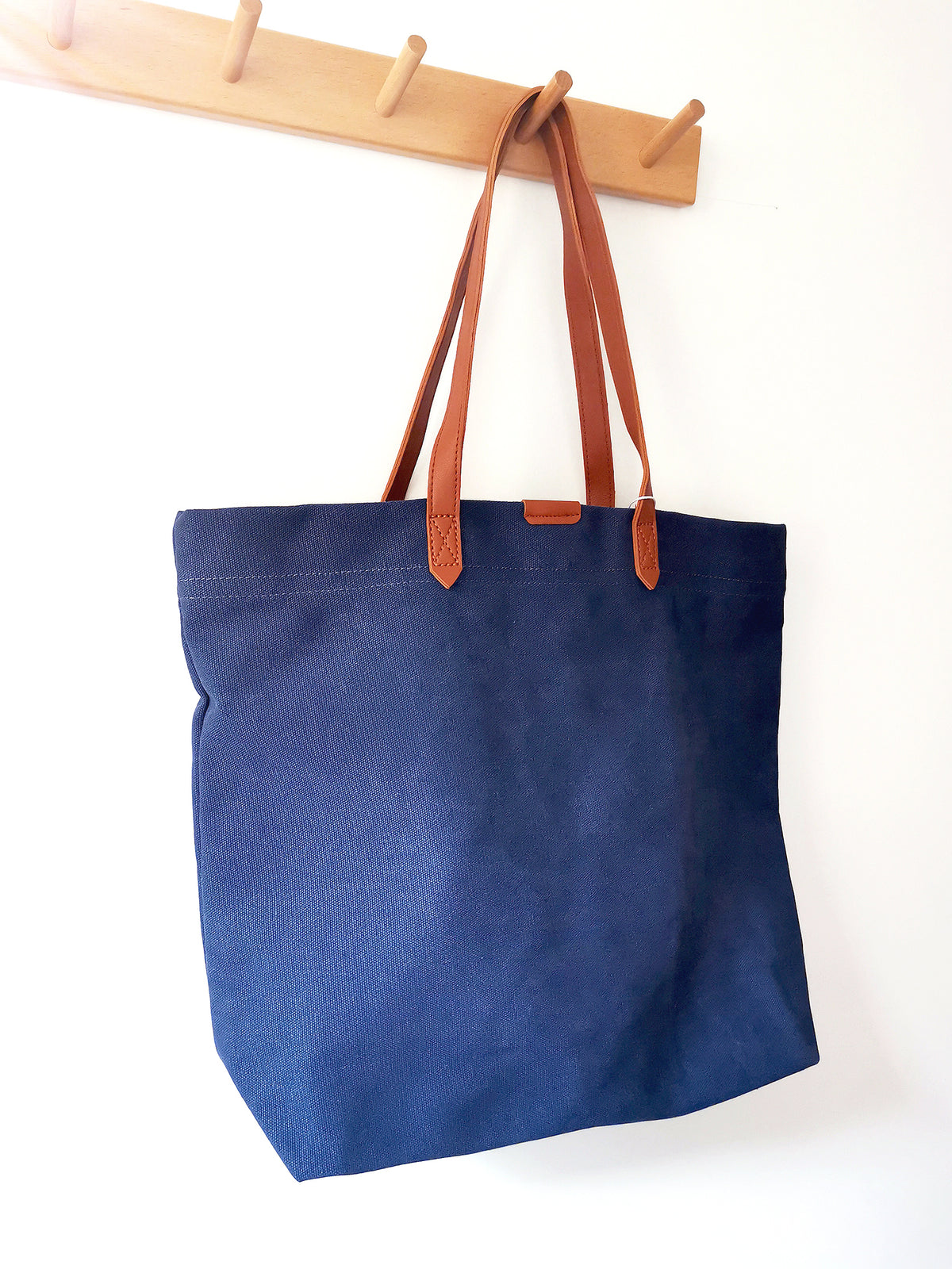 Canvas Bag with Leather Handles Transport Oversized Tote Bags