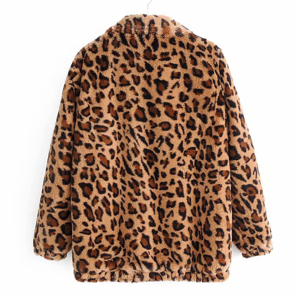 Leopard Teddy Sweater Faux Fur Jacket - worthtryit.com