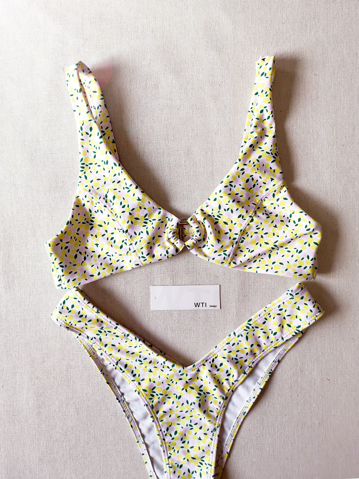 Floral Print High Rise Bikini With Ring