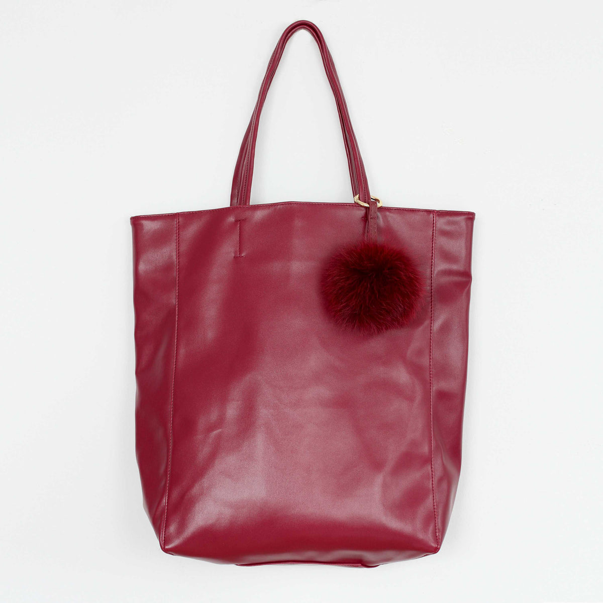 Oversized Eco Vegan Leather Lambskin Tote Bag 16.7" With Little Purse Inside - worthtryit.com