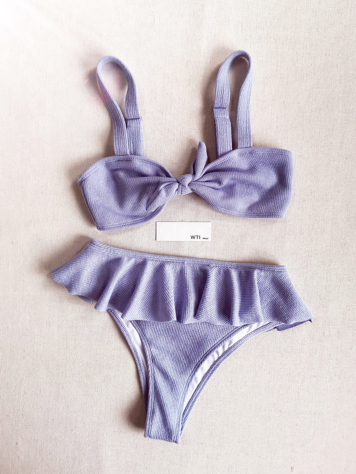 Lilac Knotted Crop Swim Top