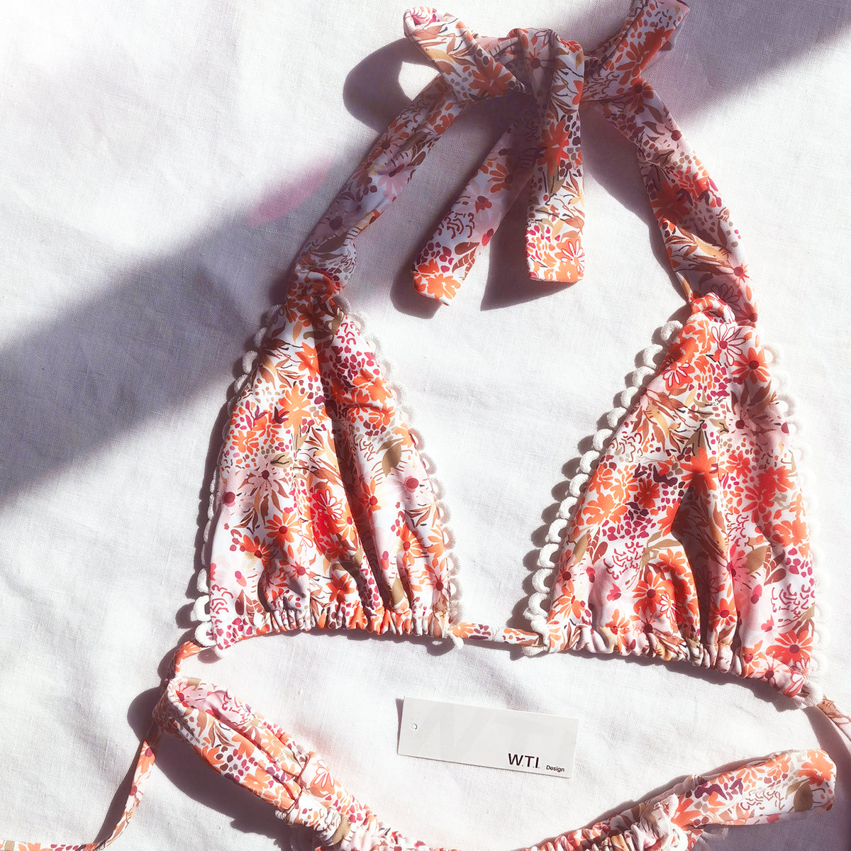 Floral Print Triangle Bikini Swimsuit DY21