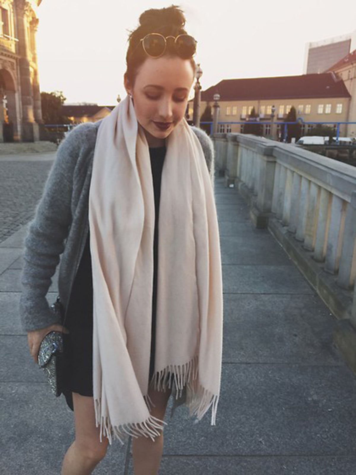 Solid Color Tassel Scarf - worthtryit.com