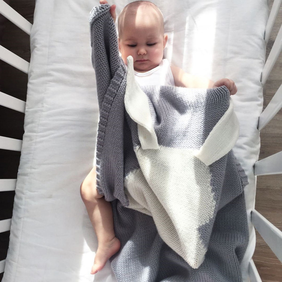 Cute Knitted Bunny Ear Kid Blanket 42" (L) - worthtryit.com
