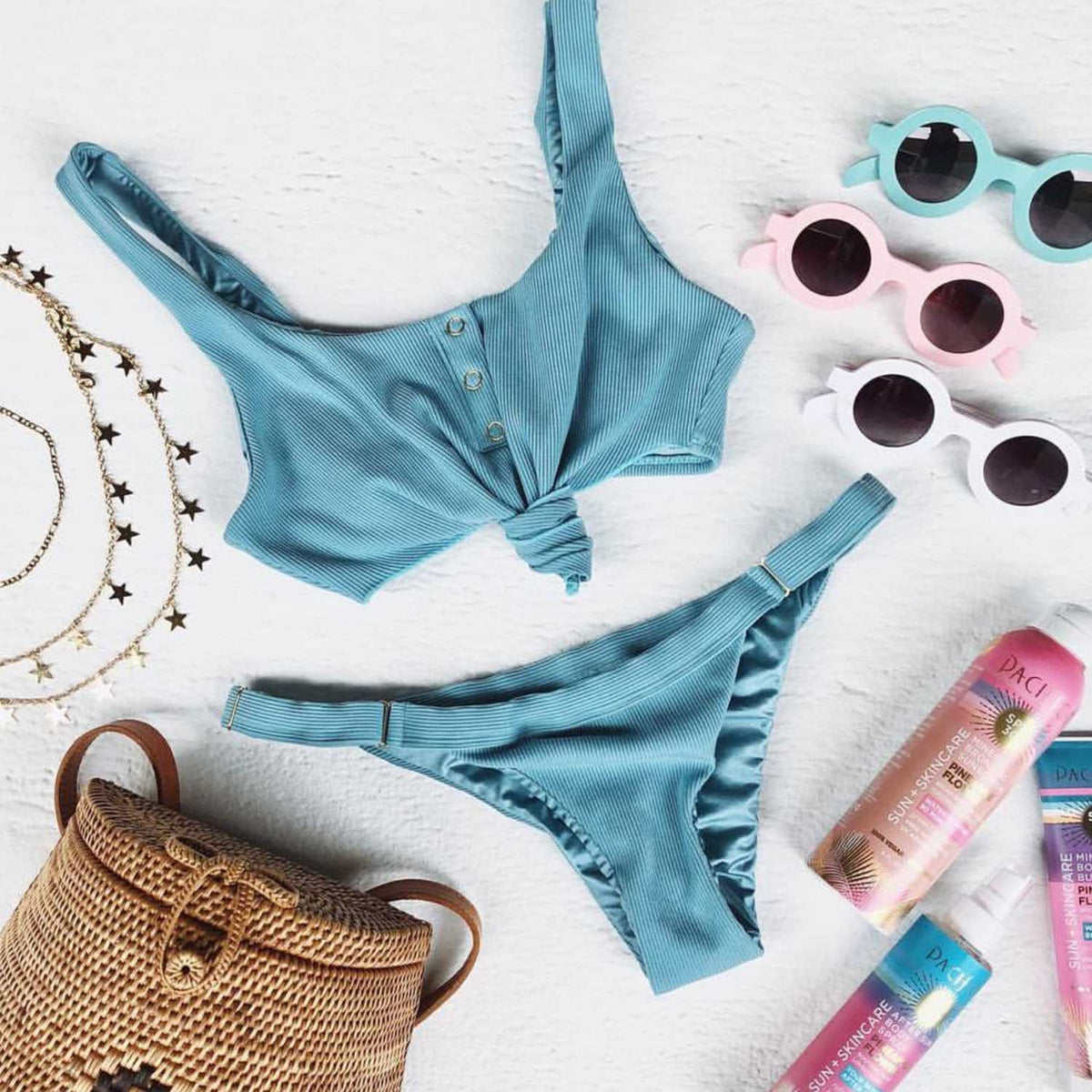 Zaful tie front bikini top